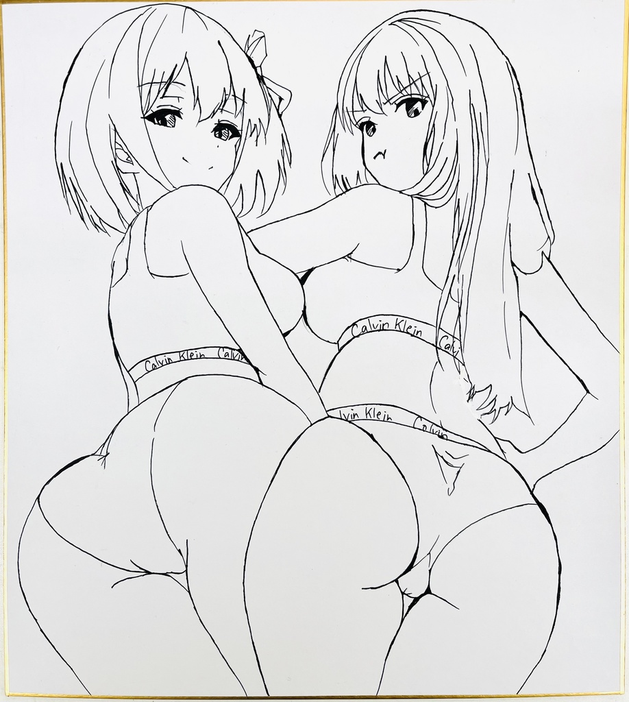 リコリスリコイル　あの下着をつけたちさたき　色紙　イベント並行販売　制作途中