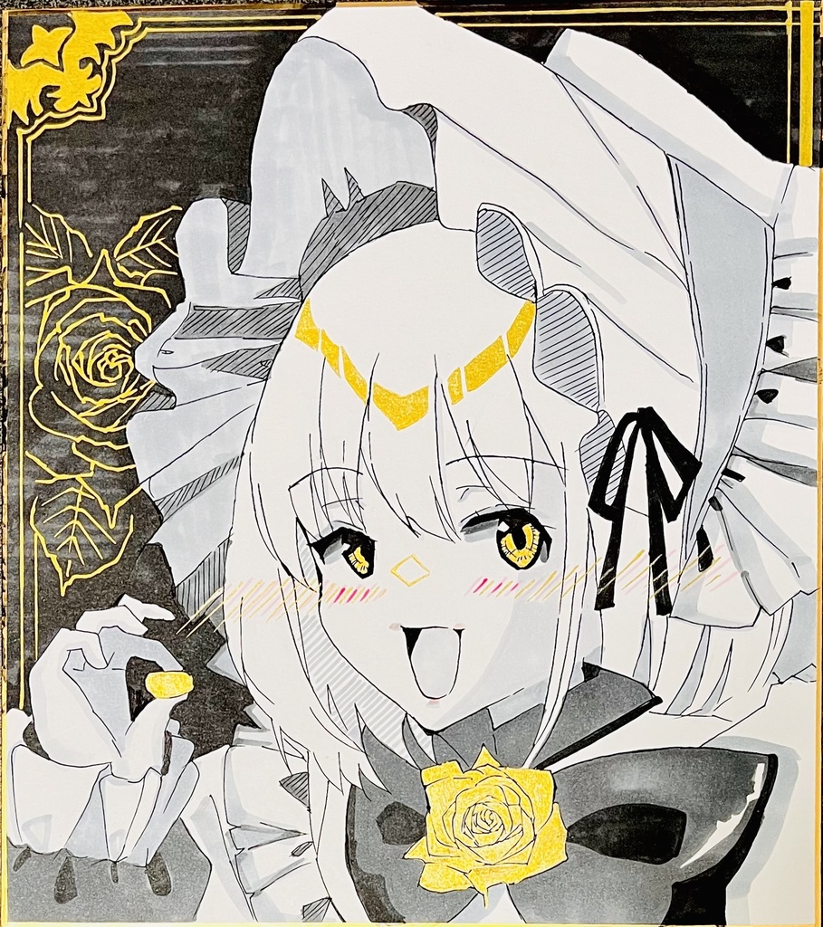 一次創作、のつもり　ロリータちゃん　色紙