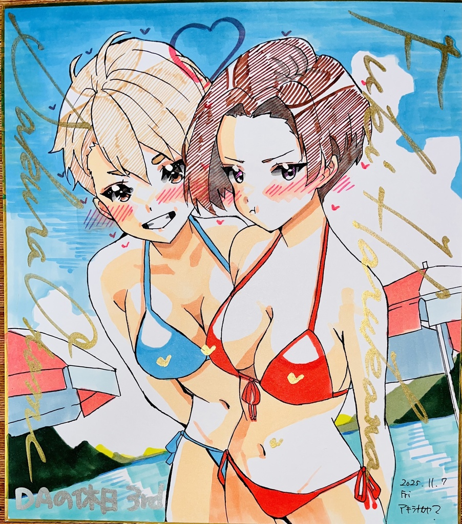 リコリスリコイル　リメイク水着フキとサクラ　色紙　イベント並行販売