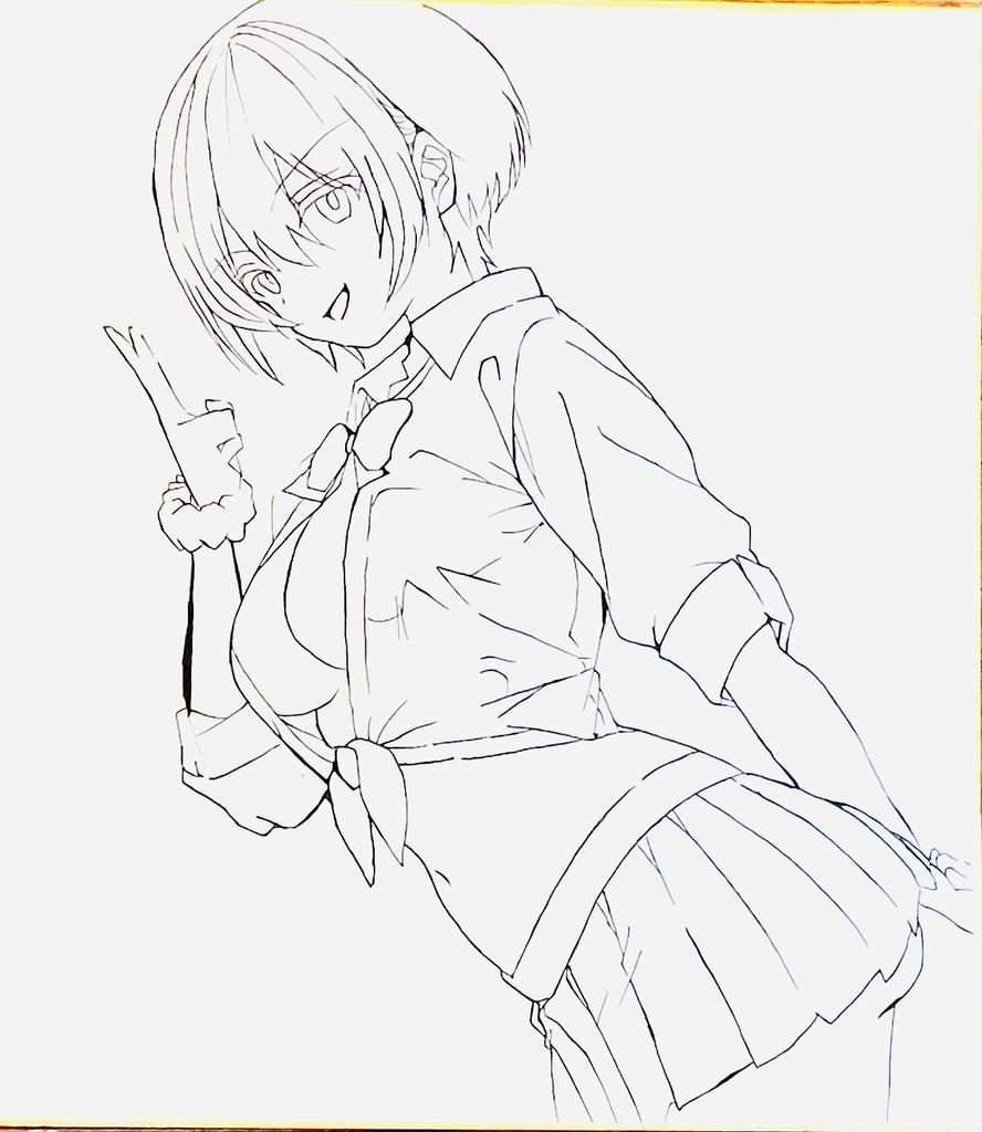 ジークアクス　ギャルピースマチュ　色紙　制作途中