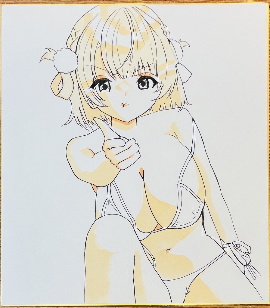 VTuber  見られたくないところを見られたしぐれうい　色紙　制作途中　