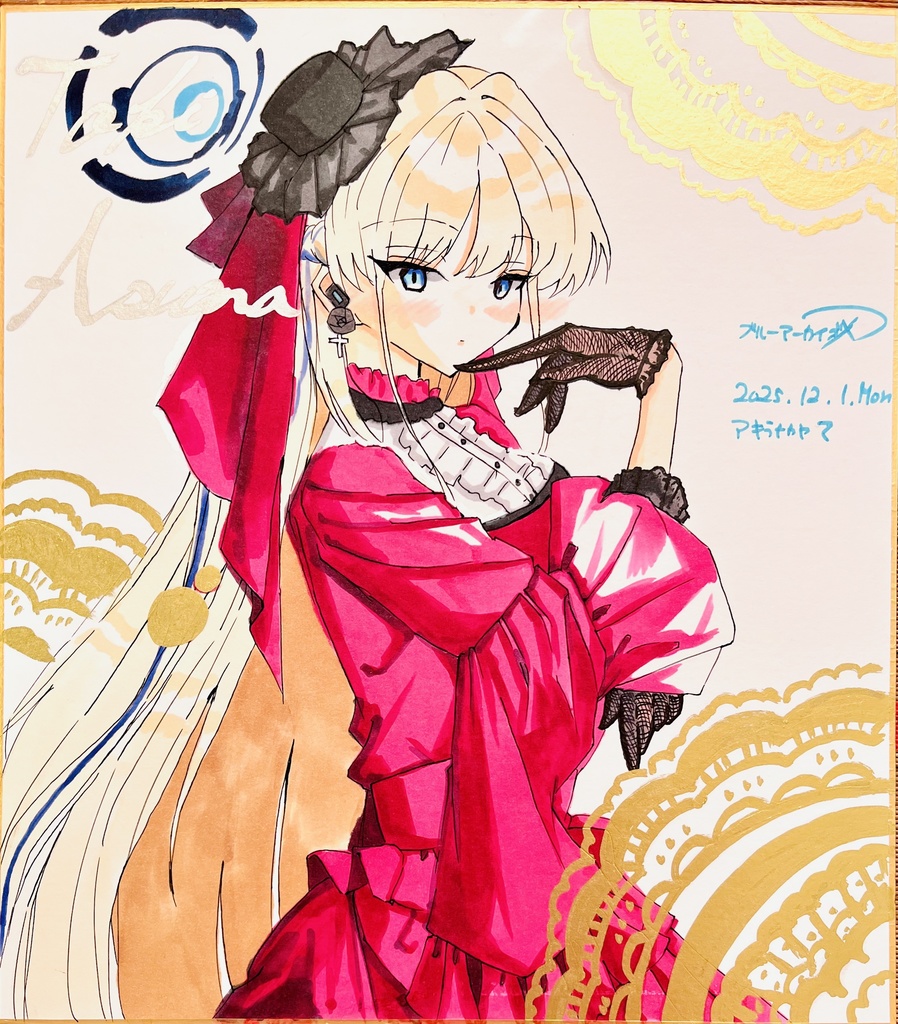 ブルーアーカイブ　ヒラヒラに挑戦したトキ　色紙　