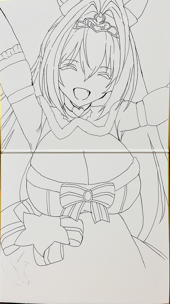 ウマ娘　サンタコスダイワスカーレット　見開き大色紙　制作途中