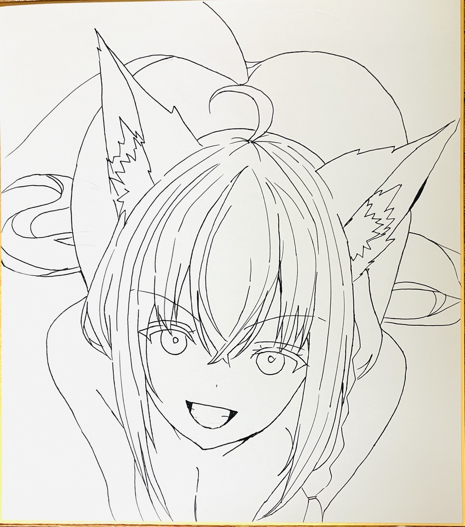 ホロライブ 履いているとからかうフブさん 色紙 完成