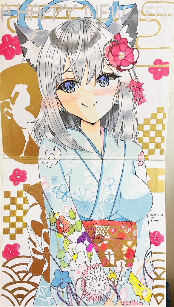 初売り　ブルーアーカイブ　晴れ着シロコ　見開き大色紙  成人の日まで
