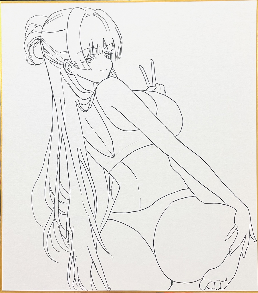 NIKKE  年始南国ナユタ　色紙　制作途中