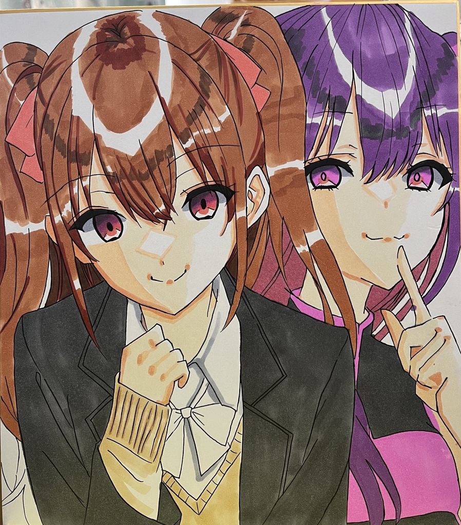 2.5次元の誘惑 美花莉とミリエラ 色紙 完成