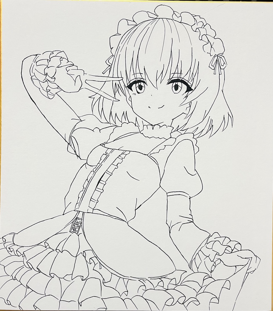 一次創作イベント同時販売　ロリータちゃん2号　色紙　制作途中