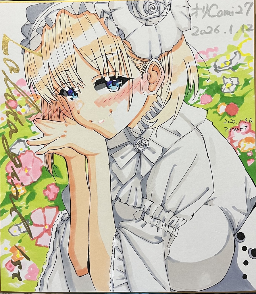 一次創作イベント同時販売 ロリータちゃん 色紙 完成