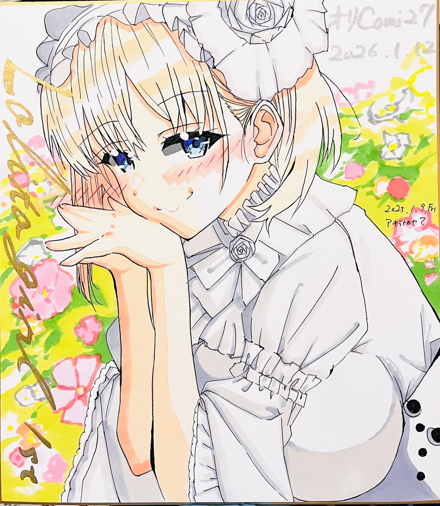 一次創作イベント同時販売　ロリータちゃん　色紙　完成