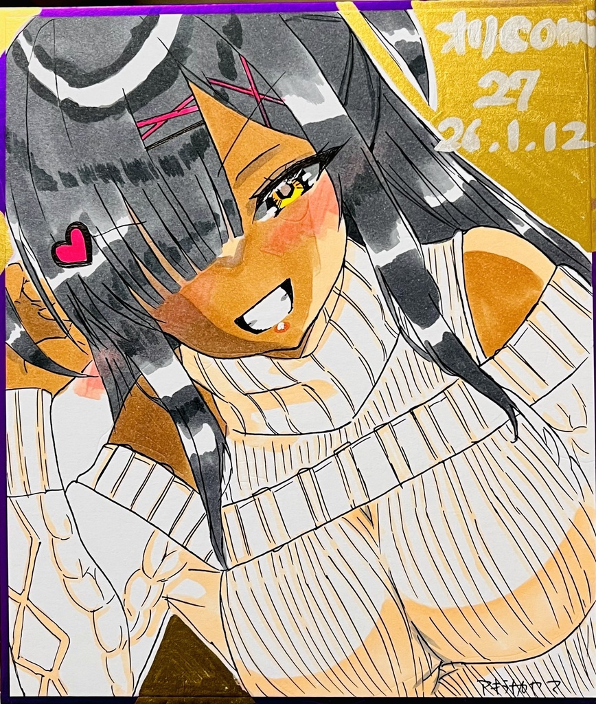 一次創作イベント同時販売品　褐色ギャル　小色紙