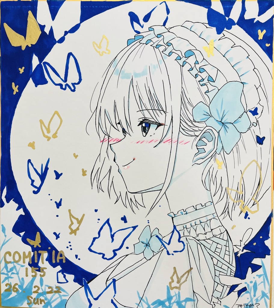 一次創作　コミティア会場ロリータちゃん　色紙　