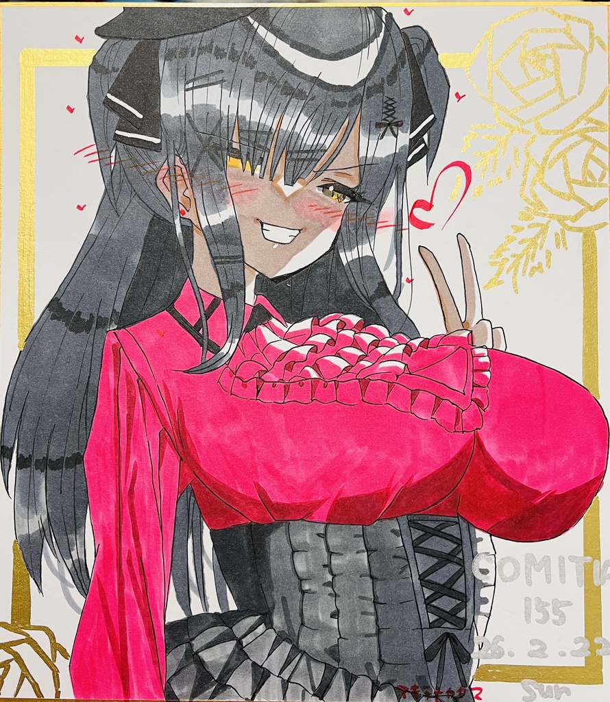 一次創作　ロリータ褐色ギャル　色紙