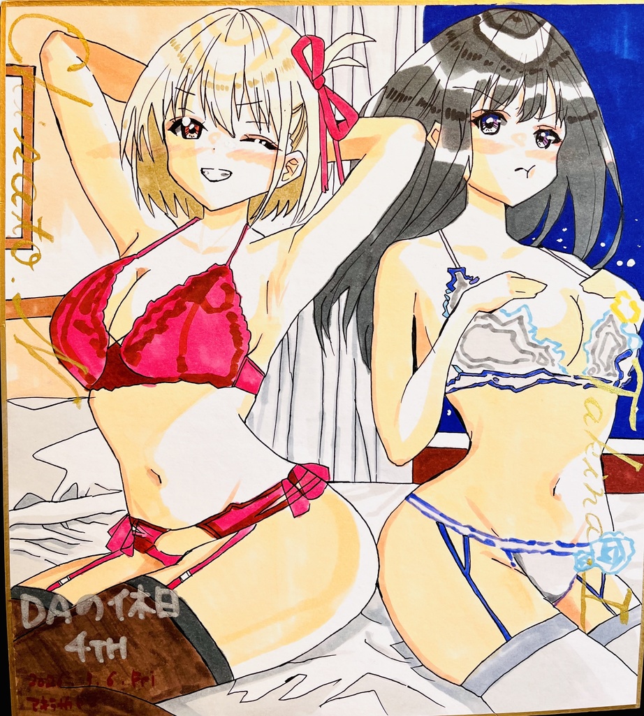 リコリス・リコイル　ランジェリーちさたき　色紙　DAの休日同時販売