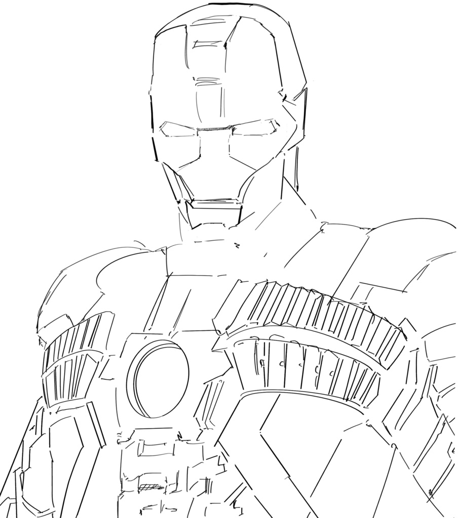 MARVEL IRONMAN Mk.5 -アイアンマンマーク5- 色紙 制作途中