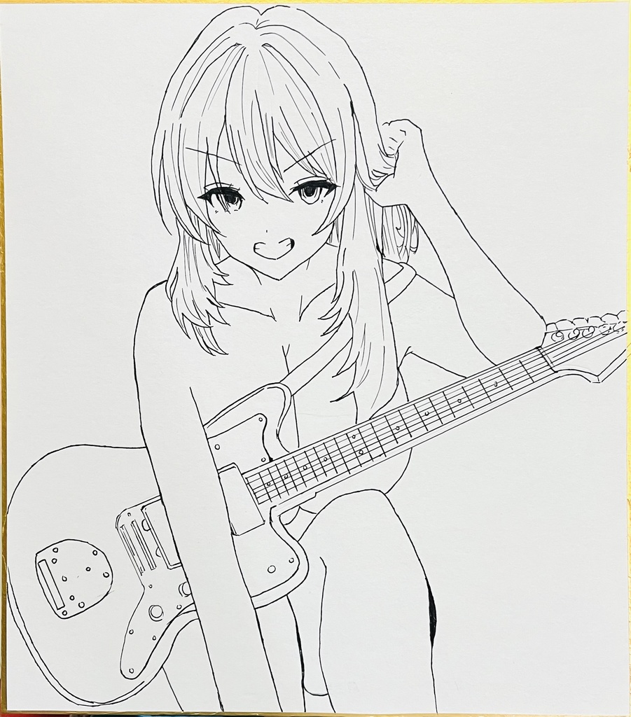 ガールズバンドクライ　ギター桃香　色紙　ラブフェス同時販売　制作途中