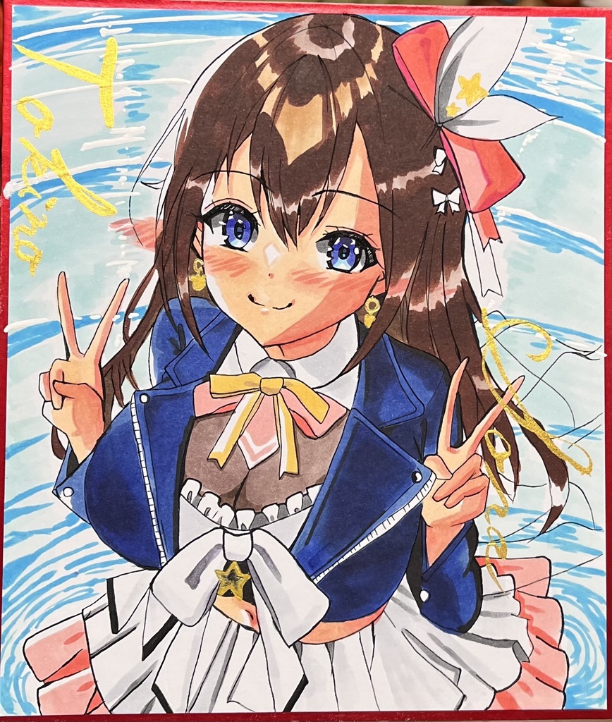 月夜のアルカナちゃん 水面のときのそらさん 中色紙