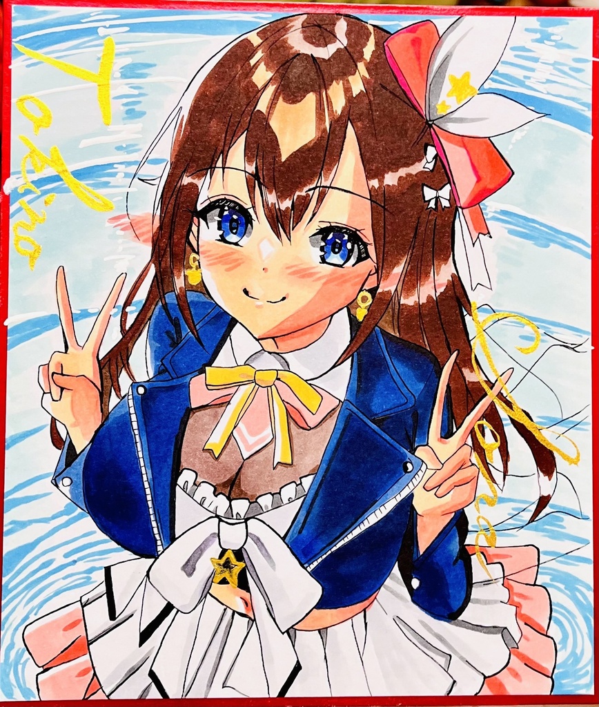月夜のアルカナちゃん 水面のときのそらさん 中色紙