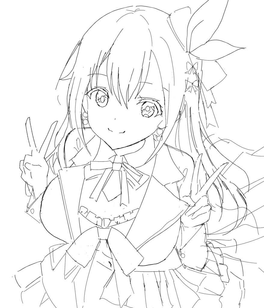 月夜のアルカナちゃん 水面のときのそらさん 中色紙