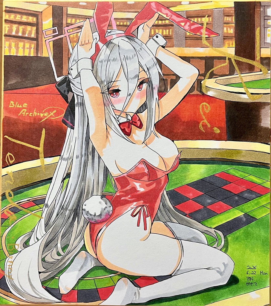 ブルーアーカイブ　バニーケイちゃん　大色紙　販売まで描き込み