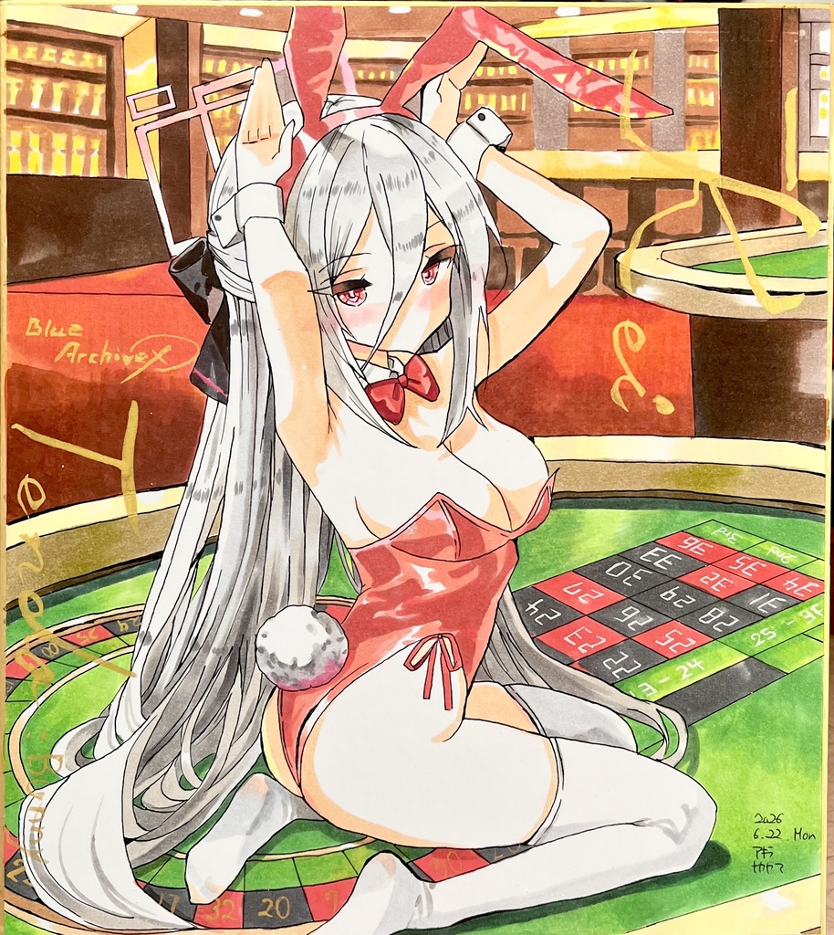 ブルーアーカイブ　バニーケイちゃん　大色紙　販売まで描き込み