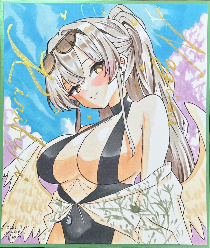 ブルーアーカイブ ツインテールエイミ 水着ナギサ 中色紙 せんせーのアーカイブ同時販売