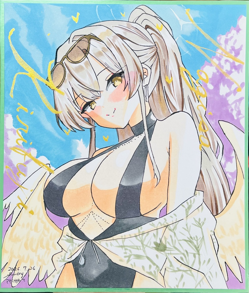 ブルーアーカイブ ツインテールエイミ 水着ナギサ 中色紙 せんせーのアーカイブ同時販売