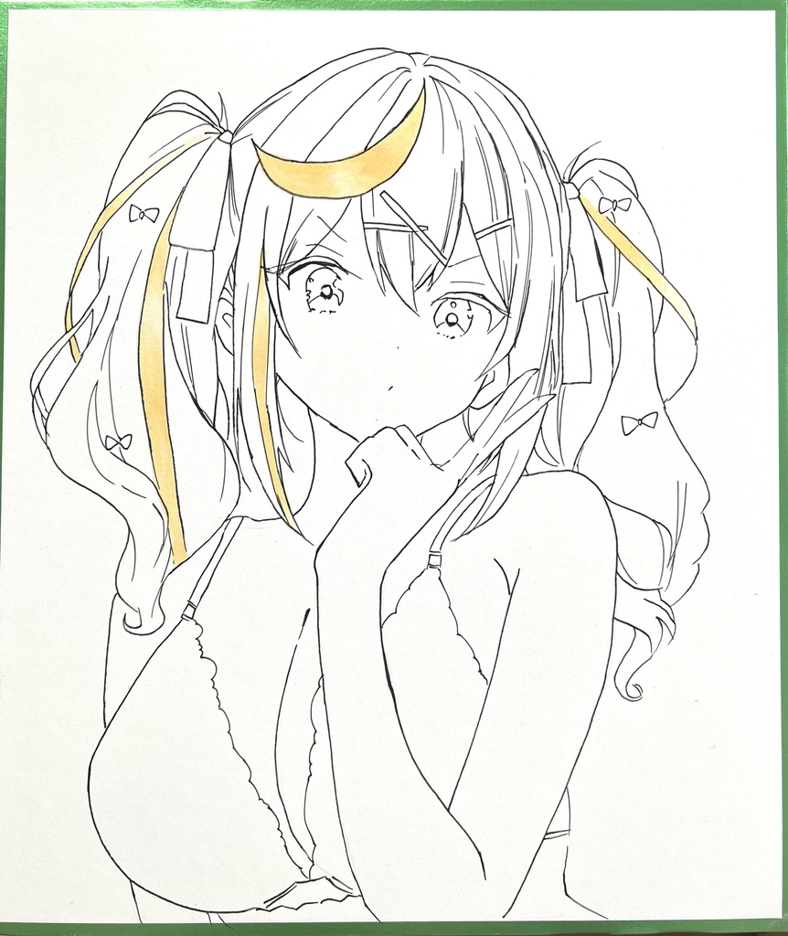 制作途中　ブルーアーカイブ　デッカいランジェリーのレナ　中色紙