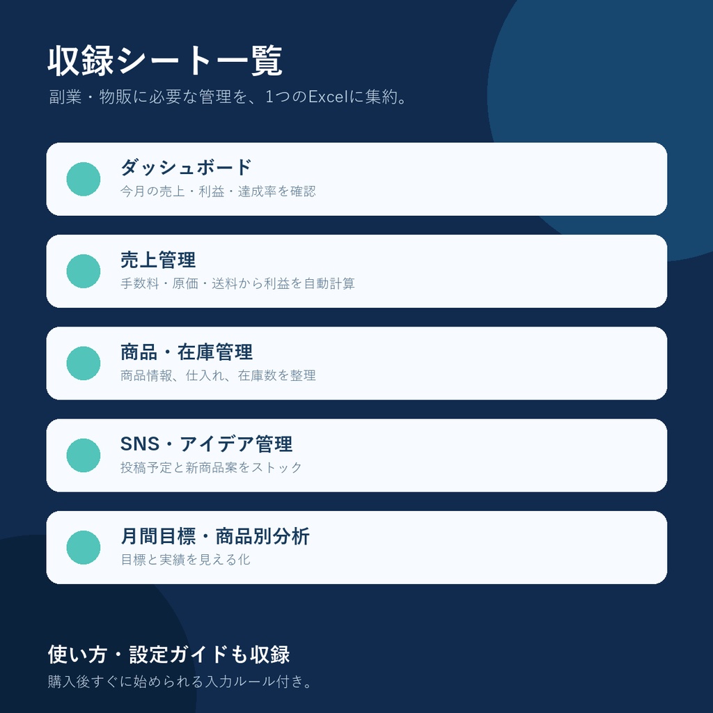AI副業・物販 オールインワン管理Excel