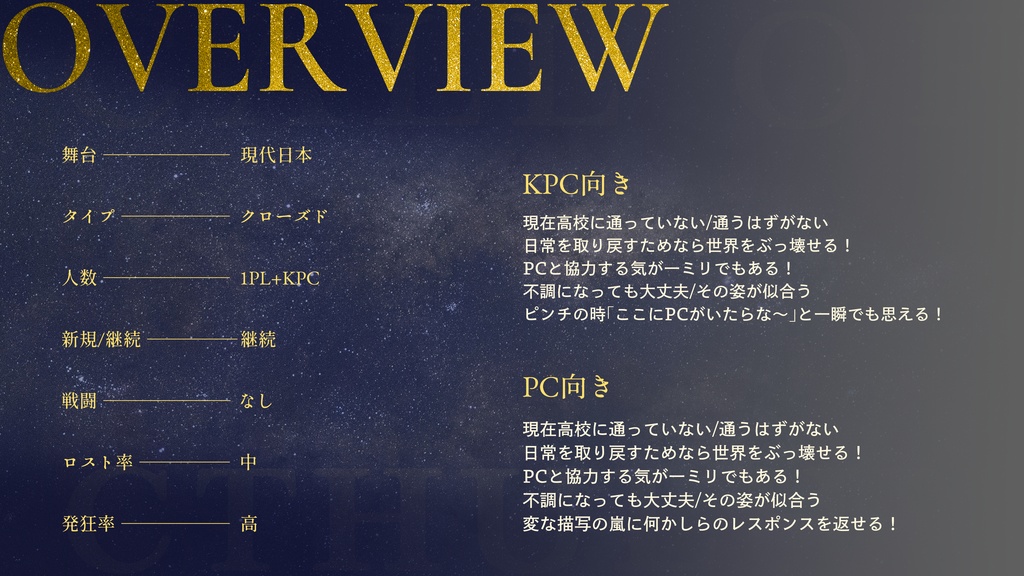 CoCシナリオ「過日の落星」