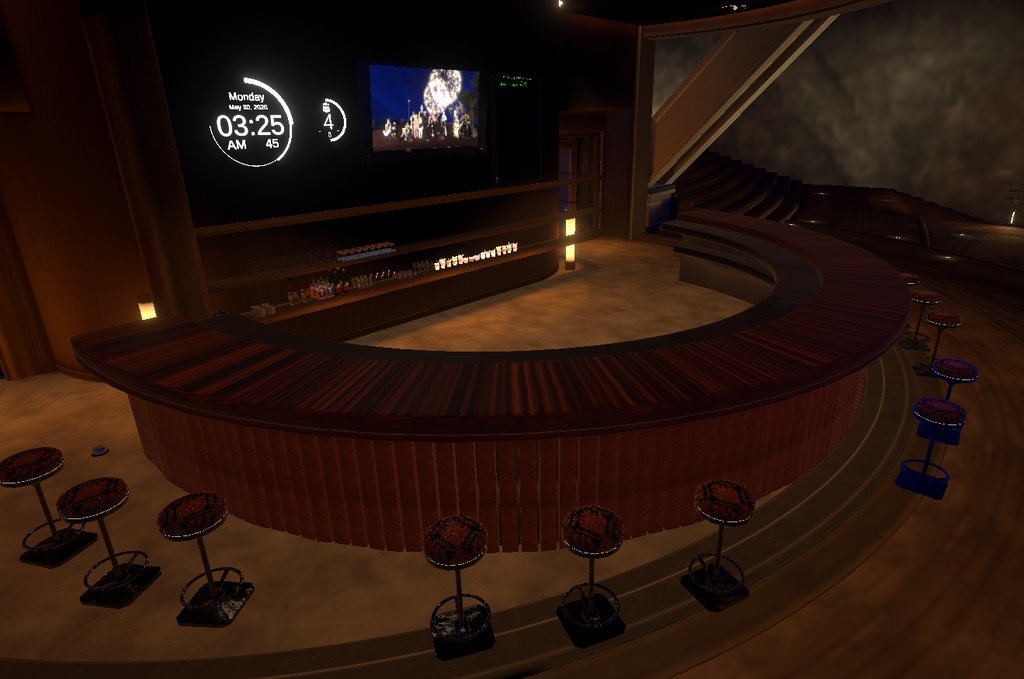 湾曲バーカウンター 【VRChat想定】