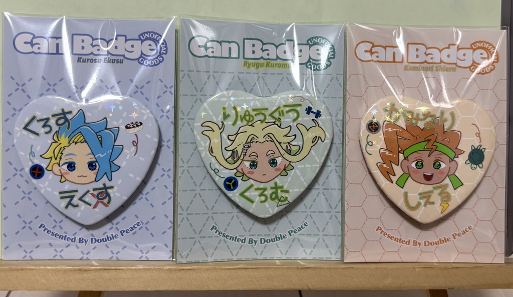 べX　ハート缶バッジ