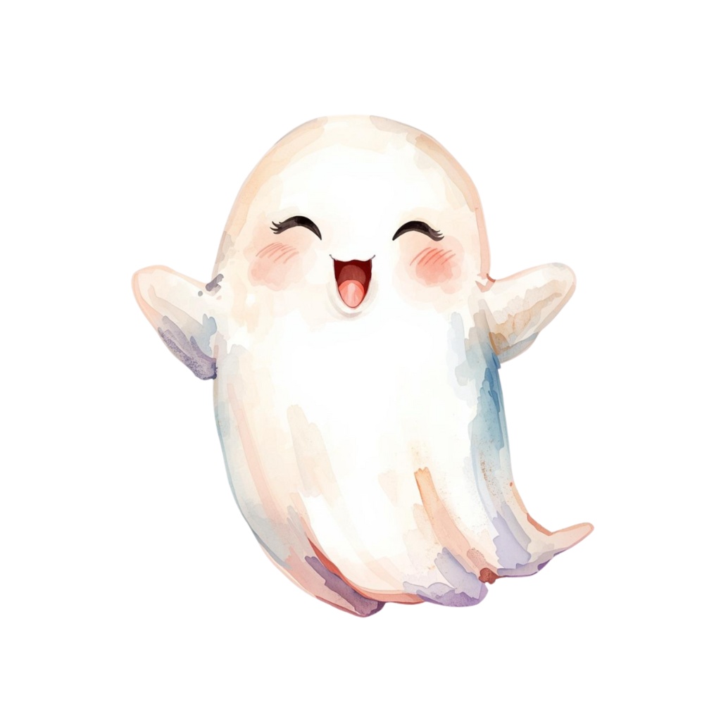 水彩風 可愛いハロウィン クリップアートセット(PNG)