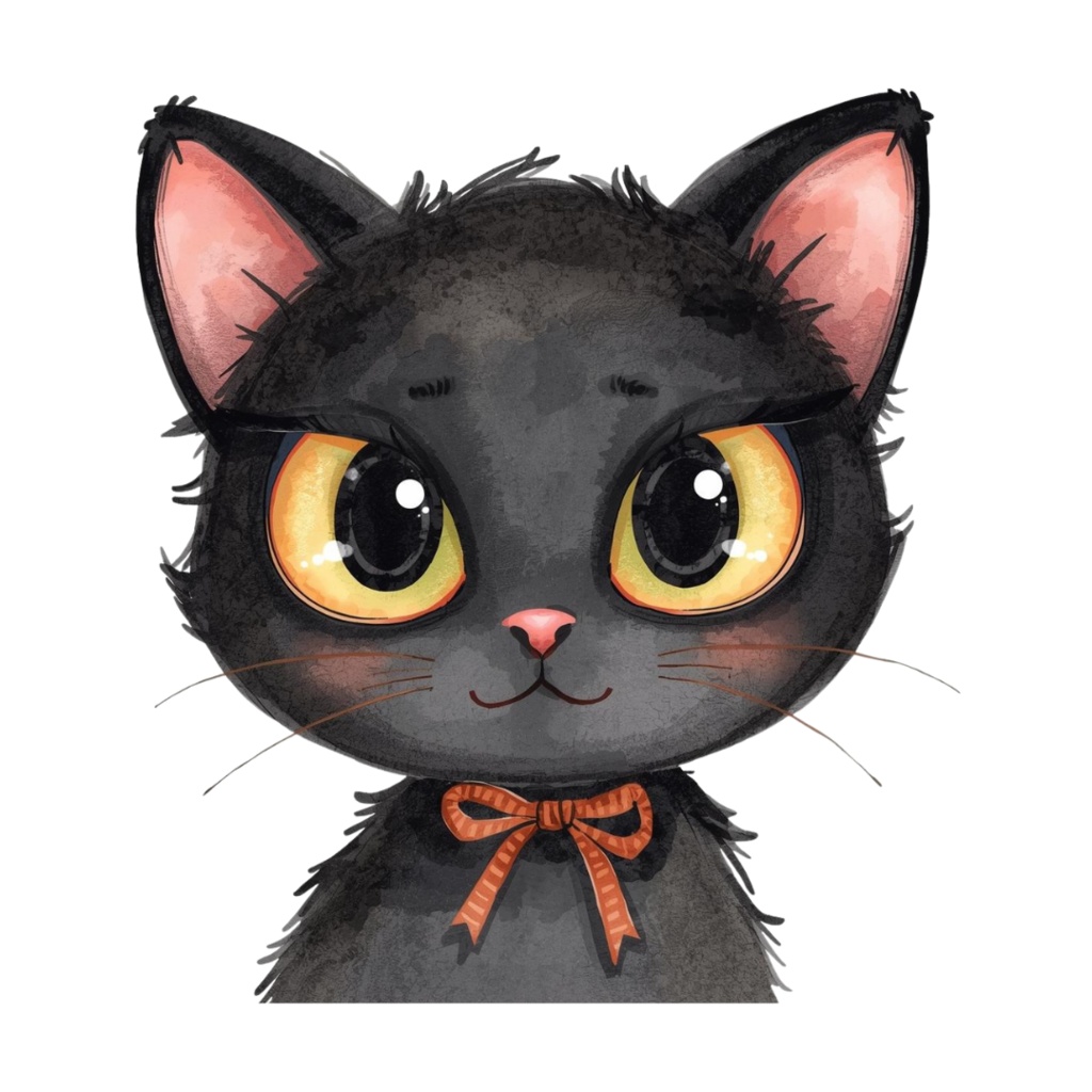 水彩風 可愛いハロウィン クリップアートセット(PNG)