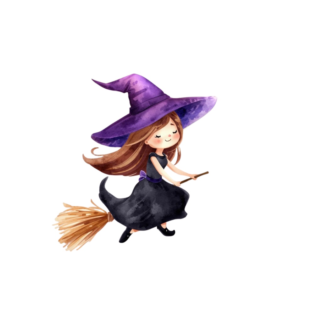 水彩風 可愛いハロウィン クリップアートセット(PNG)