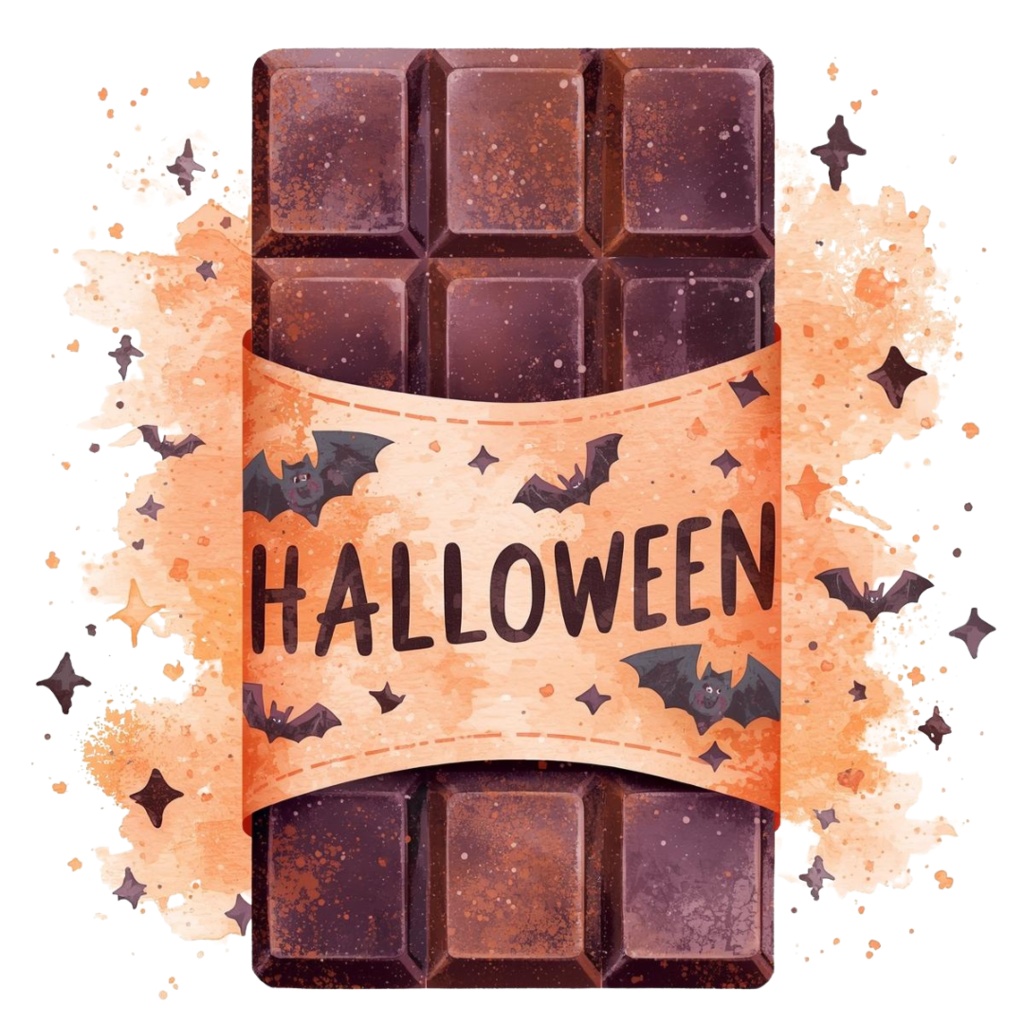 水彩×ポップなハロウィンキャンディクリップアート