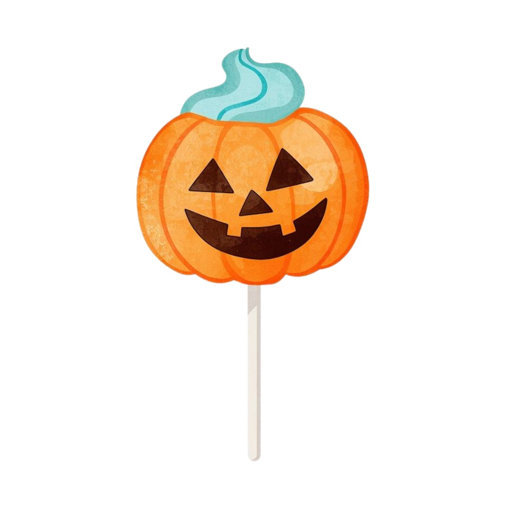 水彩×ポップなハロウィンキャンディクリップアート