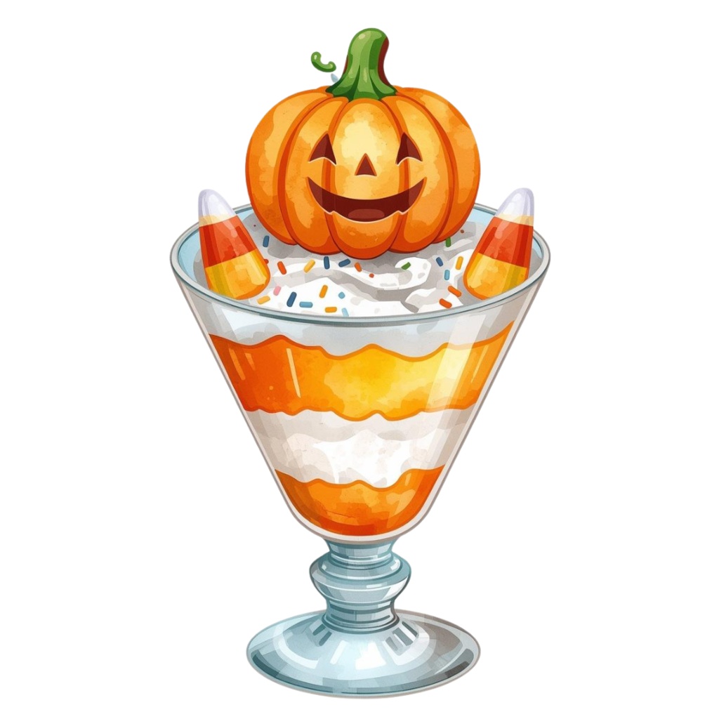 水彩×ポップなハロウィンキャンディクリップアート