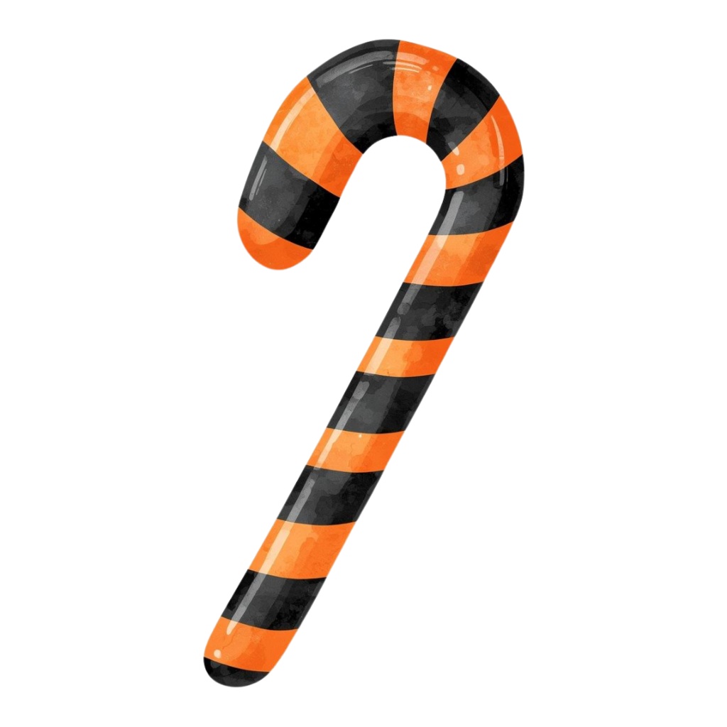 水彩×ポップなハロウィンキャンディクリップアート