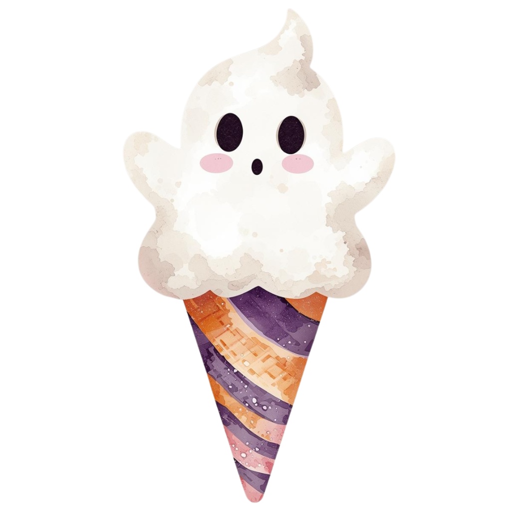 水彩×ポップなハロウィンキャンディクリップアート