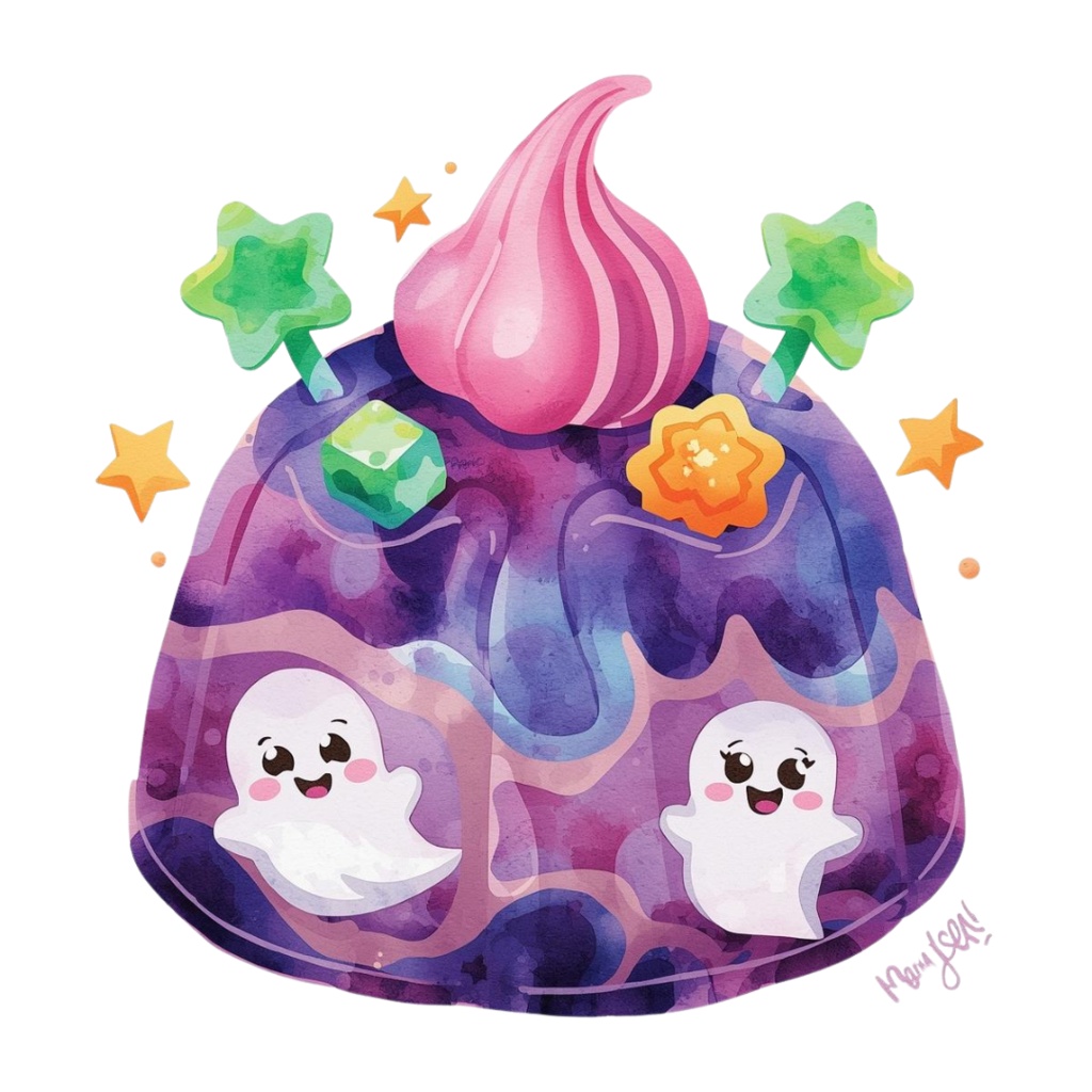 水彩×ポップなハロウィンキャンディクリップアート