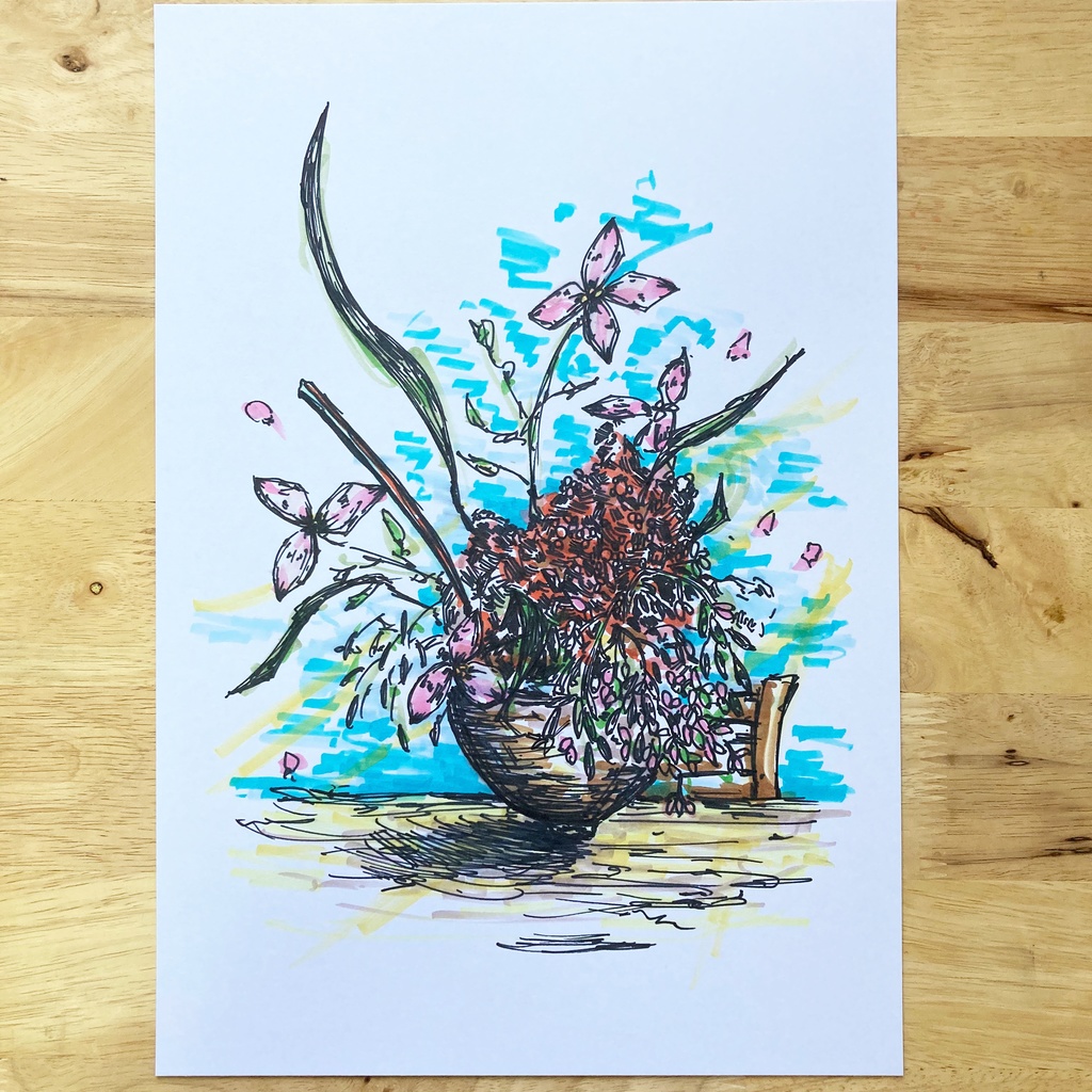 一般販売 かき氷と植物 原画 京都の絵描き よねはんのお店 Booth