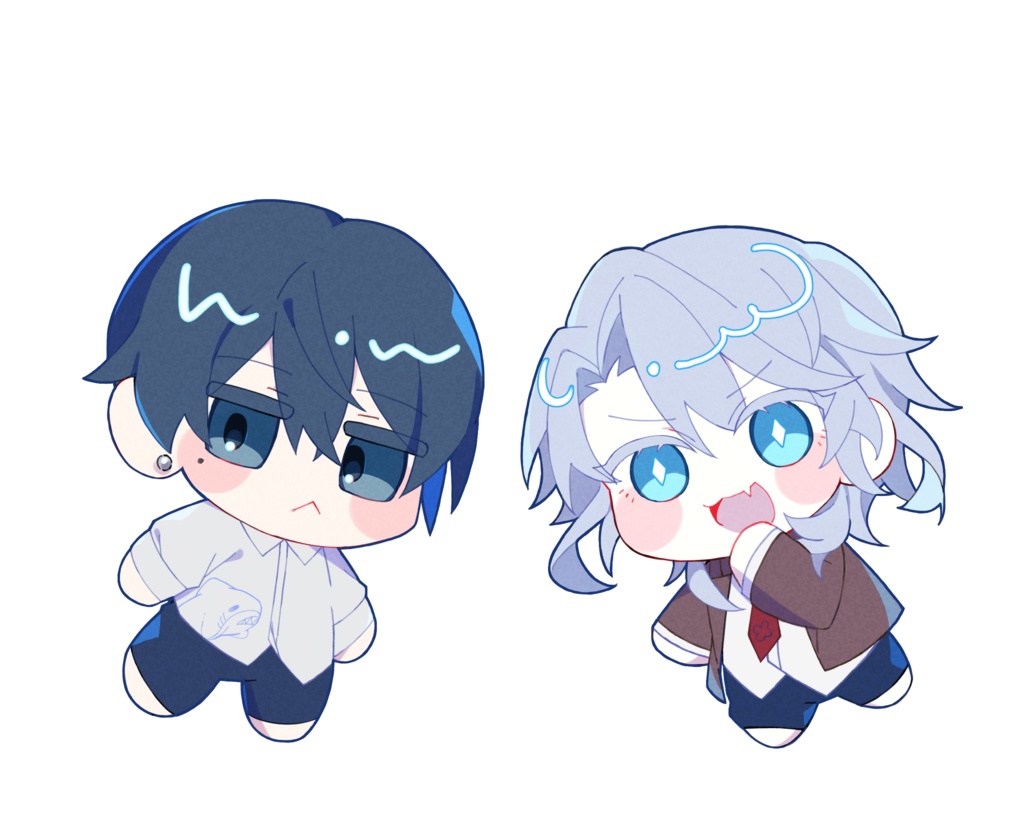 海月と鮫　ミニアクリルブロック２個セット