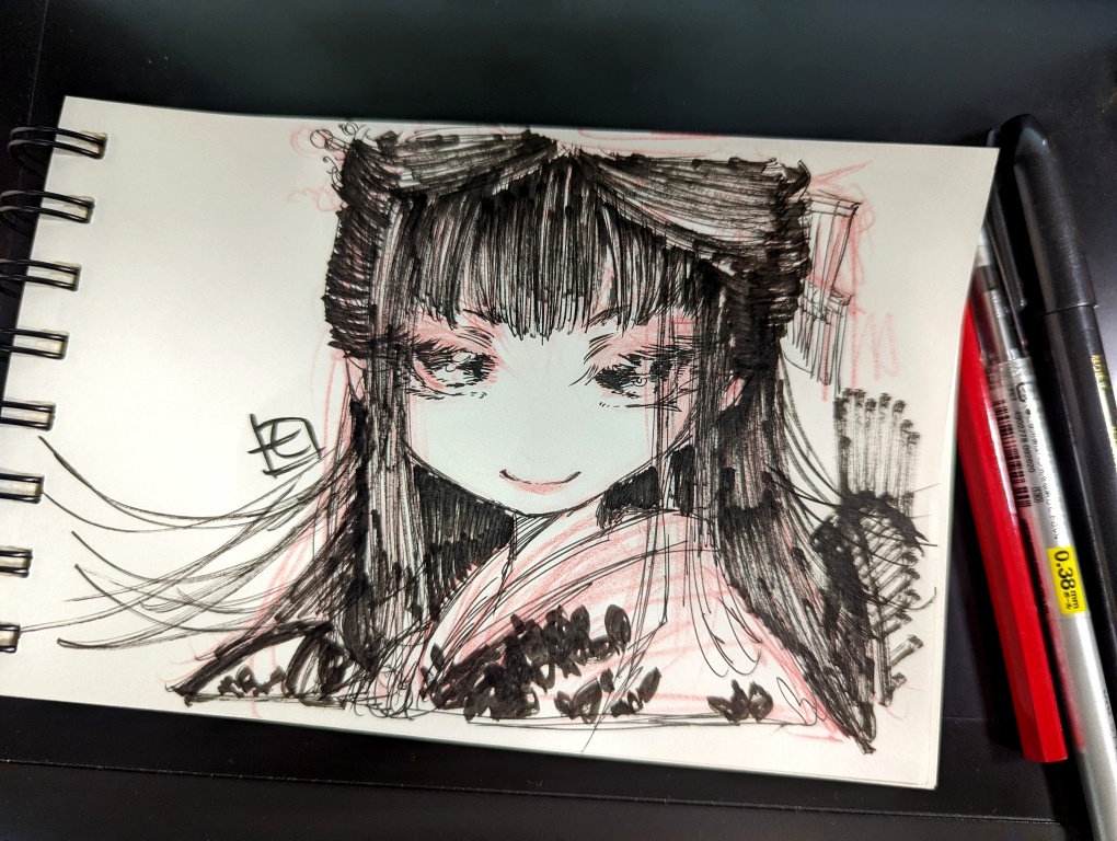 【ミニ色紙/原画】イチョウさん+レンコンさん+常闇さん