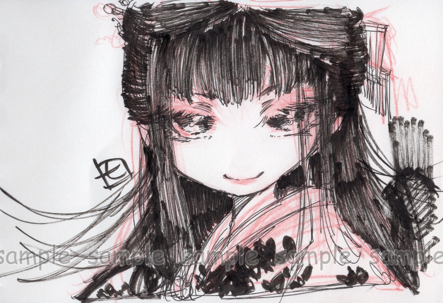 【ミニ色紙/原画】イチョウさん+レンコンさん+常闇さん