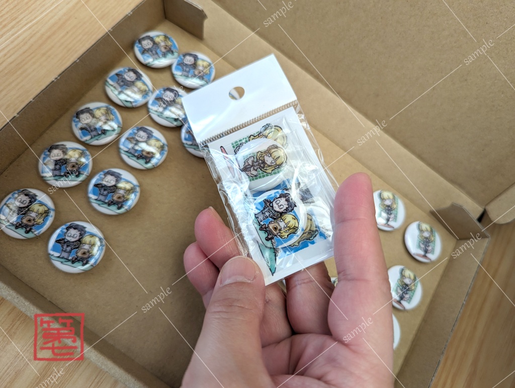 【缶バッジ】ミニ女神と従者【2個1セット】