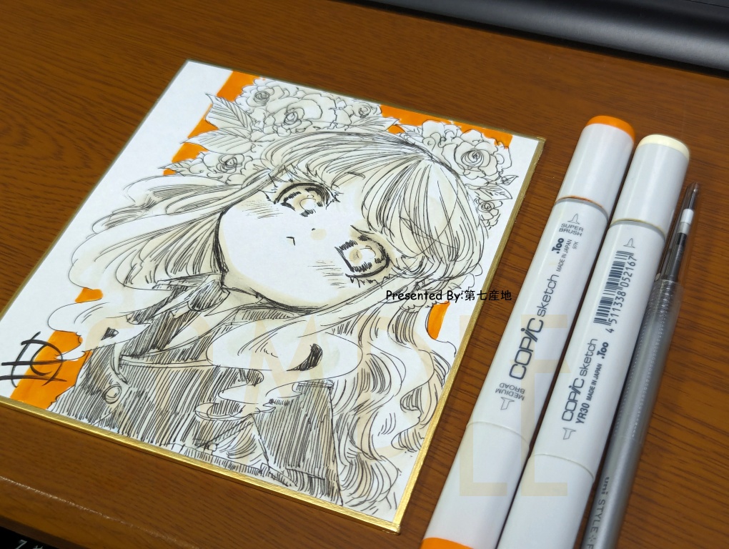 【アナログ原画】ミニ色紙:関西コミティア70用ミニ色紙-05