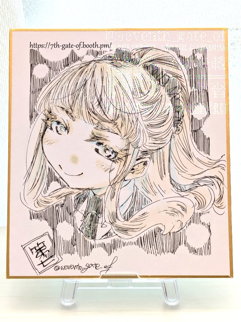 【アナログ原画】そうさくマーケット3後夜祭-07【ミニ色紙】