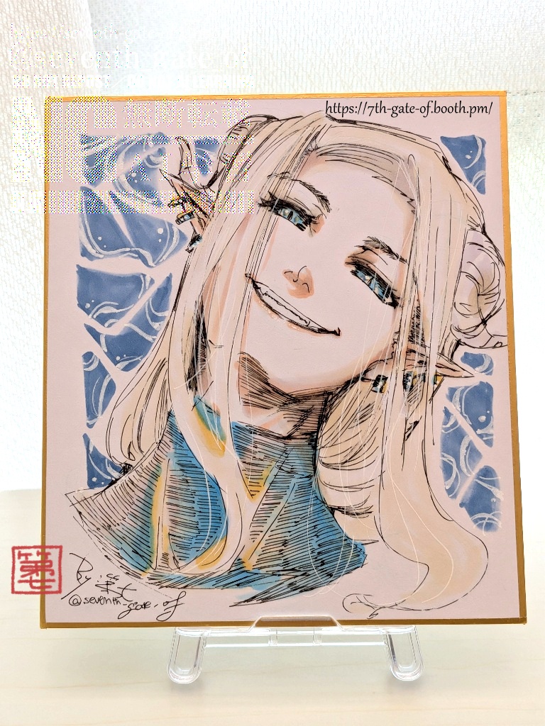 【アナログ原画】そうさくマーケット3後夜祭-03【ミニ色紙】