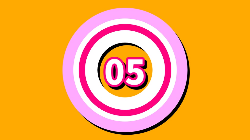 カウントダウン・5秒・ブルー系・ピンク系